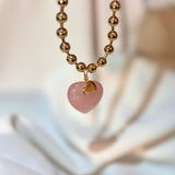 Collar de cuarzo rosado