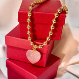 Collar de cuarzo rosado