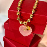 Collar de cuarzo rosado