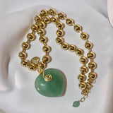 Collar de jade verde