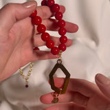 Collar maxi bolas rojo