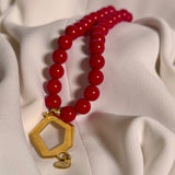 Collar maxi bolas rojo