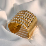 Brazalete con perlas y cristales