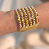 Brazalete con perlas y cristales