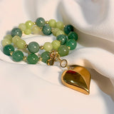 Pulsera de jade y ágata verde
