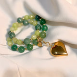 Pulsera de jade y ágata verde