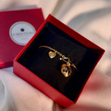Pulsera golfied charm flor cristal facetado