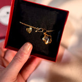 Pulsera golfied charm flor cristal facetado