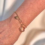 Pulsera golfied charm flor cristal facetado