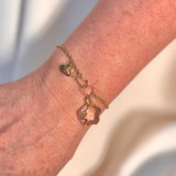 Pulsera golfied charm flor cristal facetado