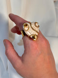 Anillo de turquesa blanca