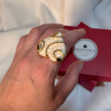 Anillo de turquesa blanca