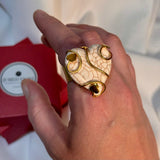 Anillo de turquesa blanca