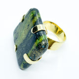 anillo orfebrería jaspe verde